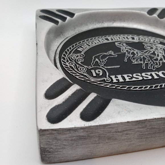 1980 NFR Rodeo Ashtray Cowboy Hesston RARE National Finals Team Ropers Roping - Picture 2 of 8